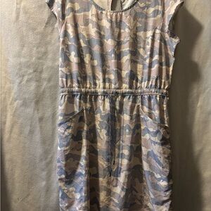 Avalanche Camouflage Blue and Tan Casual Dress
